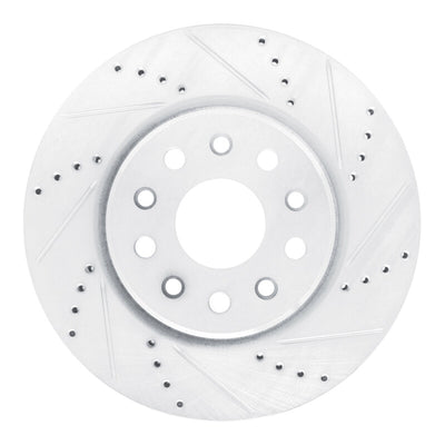R1 22-25 Jeep Grand Cherokee Front Right Drilled & Slotted Silver Brake Rotor