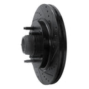 R1 97-99 Ford F-150 RWD Front Right Drilled & Slotted Black Brake Rotor