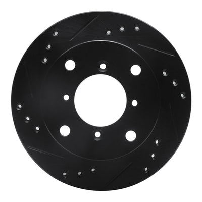 R1 89-01 Chevrolet Metro Front Left Drilled & Slotted Black Brake Rotor
