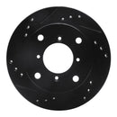 R1 89-01 Chevrolet Metro Front Left Drilled & Slotted Black Brake Rotor