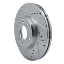 R1 07-12 Mazda CX-7 Front Left Drilled & Slotted Silver Brake Rotor