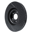 R1 20-25 Hyundai Palisade Front Left Drilled & Slotted Black Brake Rotor