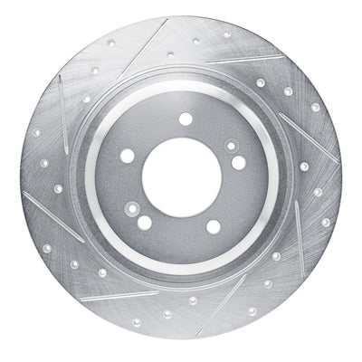 R1 21-25 Hyundai SONATA Rear Left Drilled & Slotted Silver Brake Rotor