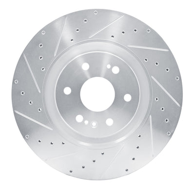 R1 21-25 Cadillac Escalade ESV Front Left Drilled & Slotted Silver Brake Rotor