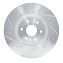 R1 21-25 Cadillac Escalade ESV Front Left Drilled & Slotted Silver Brake Rotor