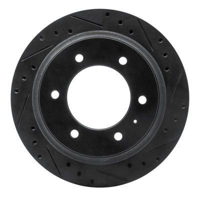 R1 92-04 Acura SLX Rear Right Drilled & Slotted Black Brake Rotor
