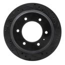 R1 92-04 Acura SLX Rear Right Drilled & Slotted Black Brake Rotor