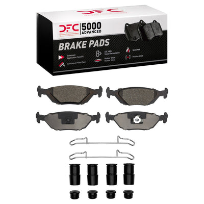DFC 86-98 Saab 900/9000 Rear 5000 Advanced Low Metallic Brake Pads and Hardware Kit