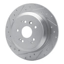 R1 14-16 Acura MDX Rear Left Drilled & Slotted Silver Brake Rotor