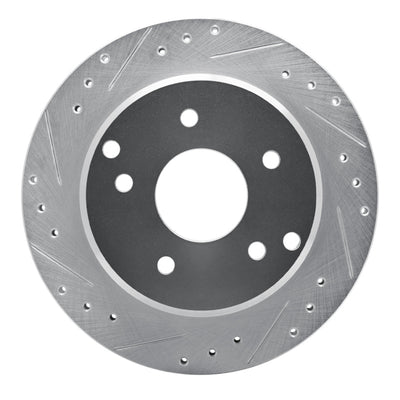 R1 84-87 Chevrolet Corvette Rear Left Drilled & Slotted Silver Brake Rotor