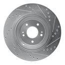 R1 18-23 Genesis G80 Rear Left Drilled & Slotted Silver Brake Rotor
