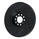 R1 04-06 Audi TT Quattro Right Front Drilled & Slotted Black Brake Rotor