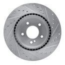 R1 98-09 Chrysler Crossfire Rear Left Drilled & Slotted Silver Brake Rotor