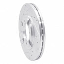 R1 84-90 Dodge COLT Front Left Drilled & Slotted Silver Brake Rotor