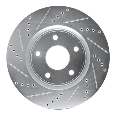 R1 12-25 Chrysler Grand Caravan Front Left Drilled & Slotted Silver Brake Rotor