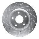 R1 12-25 Chrysler Grand Caravan Front Left Drilled & Slotted Silver Brake Rotor
