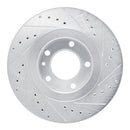 R1 87-88 BMW M6 Front Left Drilled & Slotted Silver Brake Rotor