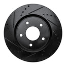 R1 07-15 Nissan Sentra Front Left Drilled & Slotted Black Brake Rotor