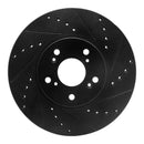R1 99-08 Acura TL Front & Rear Drilled & Slotted Black Brake Rotor Set