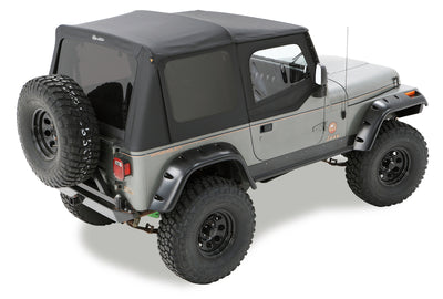 Bestop 03-06 Jeep Wrangler TJ Replace A-Top (Black Diamond Sailcloth Tinted Windows Upper Door Skin)