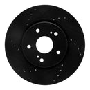 R1 10-13 Suzuki Kizashi Front Left Drilled & Slotted Black Brake Rotor