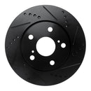 R1 06-18 Lexus HS250h Front & Rear Drilled & Slotted Black Brake Rotor Set