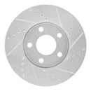 R1 92-08 Audi A6 Quattro Front Right Drilled & Slotted Silver Brake Rotor