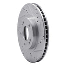 R1 01-06 Hyundai Santa Fe Front Right Drilled & Slotted Silver Brake Rotor