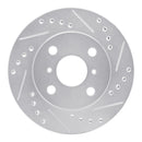 R1 99-05 Toyota Echo Front Right Drilled & Slotted Silver Brake Rotor