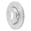 R1 00-02 Audi S4 Rear Right Drilled & Slotted Silver Brake Rotor
