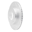 R1 93-99 Dodge STEALTH Rear Right Drilled & Slotted Silver Brake Rotor