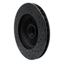 R1 94-01 Ford F-150 RWD Front Left Drilled & Slotted Black Brake Rotor