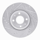 R1 82-88 Nissan Maxima Rear Right Drilled & Slotted Silver Brake Rotor
