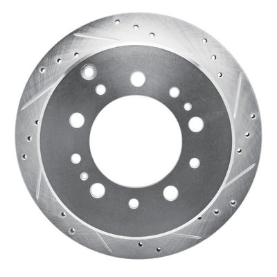 R1 98-07 Lexus LX470 Rear Right Drilled & Slotted Silver Brake Rotor
