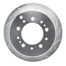 R1 98-07 Lexus LX470 Rear Right Drilled & Slotted Silver Brake Rotor