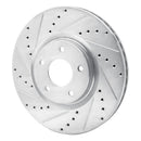 R1 07-17 Nissan Sentra Front Drilled & Slotted Silver Brake Rotor Set