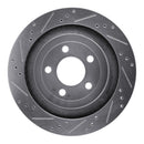 R1 15-23 Ford Mustang Rear Left Drilled & Slotted Silver Brake Rotor