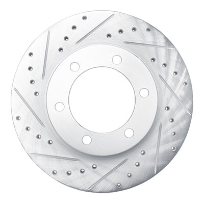 R1 95-04 Toyota 4Runner Front Left Drilled & Slotted Silver Brake Rotor
