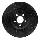 R1 05-23 Chrysler 300 Front & Rear Drilled & Slotted Black Brake Rotor Set