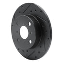 R1 85-86 Toyota MR2 Rear Left Drilled & Slotted Black Brake Rotor