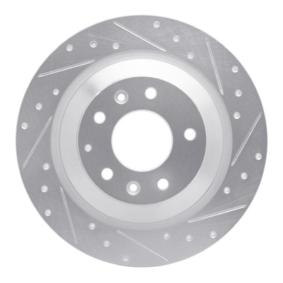 R1 06-07 Mazda 6 Rear Right Drilled & Slotted Silver Brake Rotor