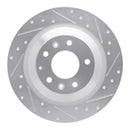 R1 06-07 Mazda 6 Rear Right Drilled & Slotted Silver Brake Rotor