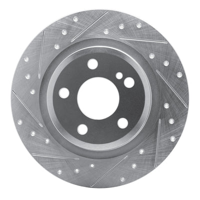 R1 12-20 Mercedes-Benz SLC300 Rear Left Drilled & Slotted Silver Brake Rotor