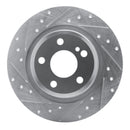 R1 12-20 Mercedes-Benz SLC300 Rear Left Drilled & Slotted Silver Brake Rotor