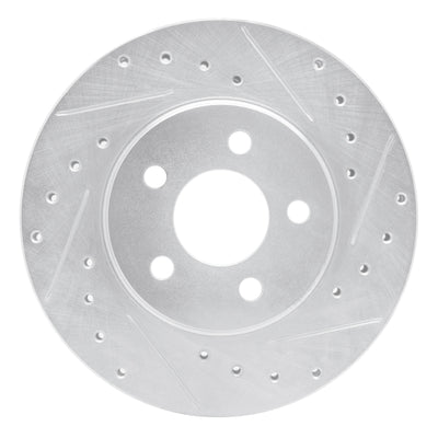 R1 95-00 Chrysler CIRRUS Front Right Drilled & Slotted Silver Brake Rotor