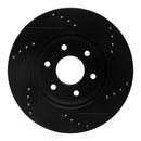 R1 05-24 Nissan Frontier Front & Rear Drilled & Slotted Black Brake Rotor Set