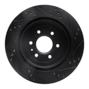 R1 04-09 Cadillac SRX Rear Left Drilled & Slotted Black Brake Rotor