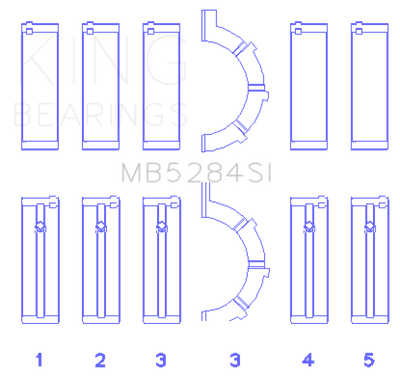 King Engine Bearings Chrysler/Jeep 287Ci 4.7L (Size +0.75mm) Main Bearing Set