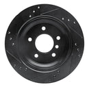 R1 96-03 BMW 540I Rear Right Drilled & Slotted Black Brake Rotor
