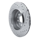 R1 20-25 Jeep Wrangler Rear Left Drilled & Slotted Silver Brake Rotor